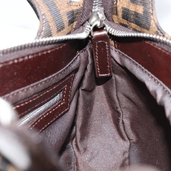 FENDI Zucca Canvas Shoulder Bag Black Brown Auth 146505 - Picture 11 of 16